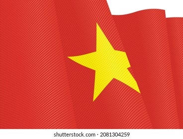 vietnam flag fluttering gradient texture