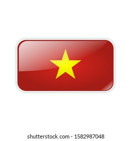 Vietnam flag in the form of glossy button can be used for independence day or other events isolated on white background. vector design illustration EPS 10