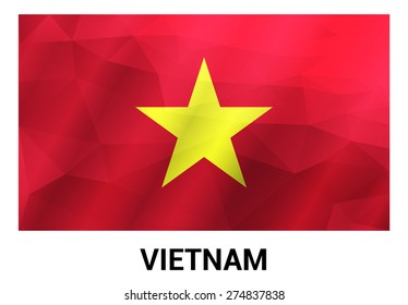 Vietnam Flag, geometric polygonal shapes. Vector illustration.