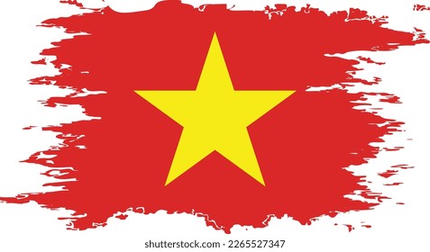 Vietnam flag grunge brush color image, vector