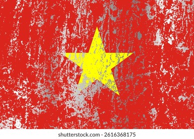 Vietnam flag with grunge effect.