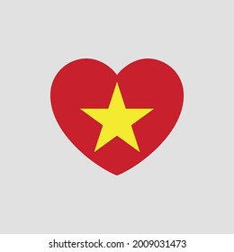 Vietnam flag in heart shape vector love Vietnam