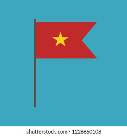 Vietnam flag icon in flat design. Independence day or National day holiday concept.