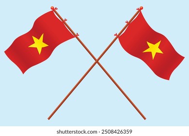 Vietnam Flag icon illustration. For education about the country of Vietnam and the symbol of Vietnam's Independence Day.