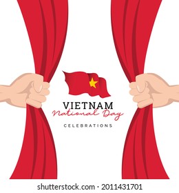 Vietnam flag. Independence day celebrations. Banner template. 