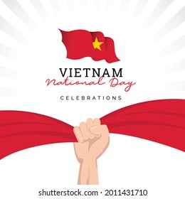 Vietnam flag. Independence day celebrations. Banner template. 