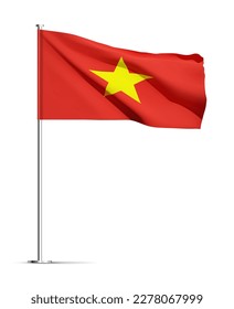 Bandera de Vietnam aislada de fondo blanco. Vector EPS10