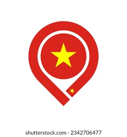 vietnam flag map pin icon. vector illustration isolated on white background