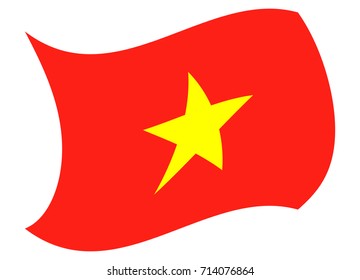 vietnam flag moved by the wind