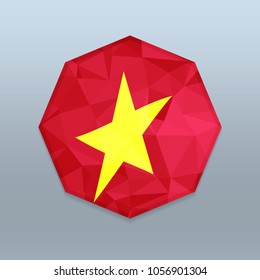 Vietnam Flag with Octagone design vector 