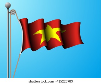 Vietnam flag on mast