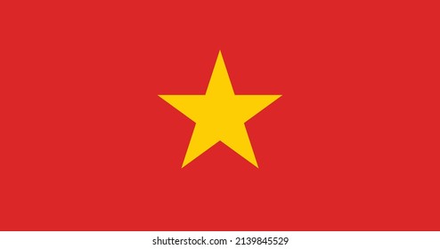 Vietnam flag with original RGB color vector illustration design