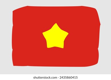 Vietnam flag - painted design vector illustration. Vector brush style