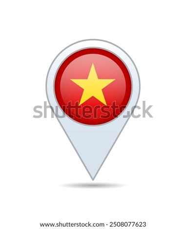 Vietnam- flag pin for map. Vector illustration.