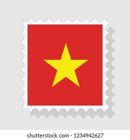 Vietnam flag postage stamp , vector illustration.