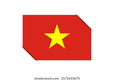 Vietnam flag - rectangle colorful flag representing a country cultural identity and heritage. The essence of national pride and unity. Attached by the corners in a paper album