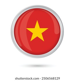 Vietnam flag round glossy shining vector illustration isolated on white background national day 2nd September celebration of Vietnam. 
brochure, flyer, poster, banner, cover, social media websites