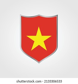 Vietnam-Flagge mit Schildrahmen
