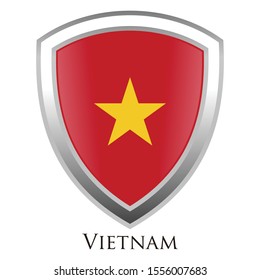 vietnam  flag shield logo icon vector