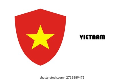 Vietnam flag in shield shape (emblem)