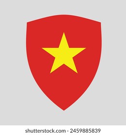 Bandera de Vietnam en forma de escudo