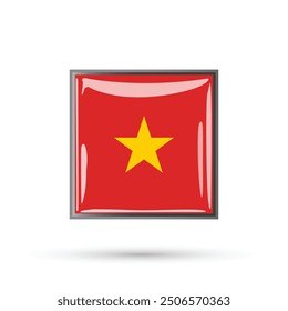 Vietnam flag square glossy shining vector illustration isolated on white background national day 2nd September celebration of Vietnam. 
brochure, flyer, poster, banner, cover, social media websites