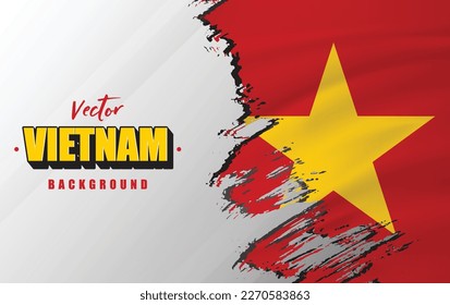 Vietnam flag vector background: Perfect for social media, greeting cards, posters, banners, promotions and backgrounds.