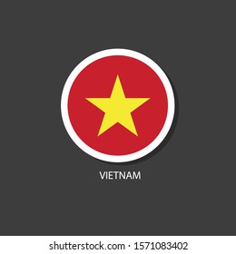 Vietnam flag Vector circle with flags.