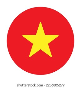 Icono plano del vector de la bandera de Vietnam. Bandera aislada Ilustración del emoticono de Vietnam