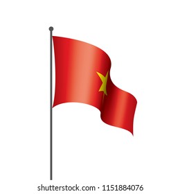 Vietnam flag, vector illustration on a white background