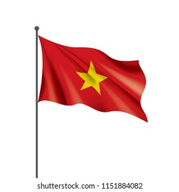Vietnam flag, vector illustration on a white background