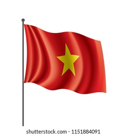 Vietnam flag, vector illustration on a white background