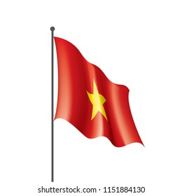 Vietnam flag, vector illustration on a white background