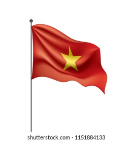 Vietnam flag, vector illustration on a white background