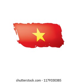 Vietnam flag, vector illustration on a white background