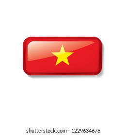 Vietnam flag, vector illustration on a white background