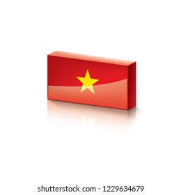Vietnam flag, vector illustration on a white background