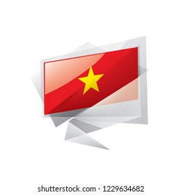 Vietnam flag, vector illustration on a white background
