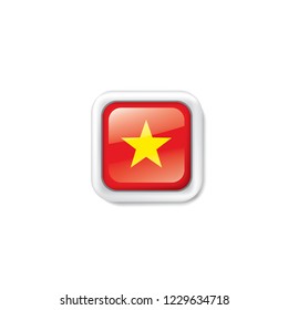 Vietnam flag, vector illustration on a white background