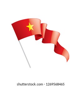Vietnam flag, vector illustration on a white background