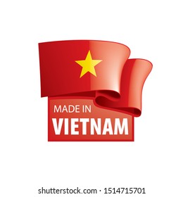 Vietnam flag, vector illustration on a white background