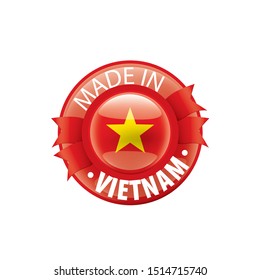 Vietnam flag, vector illustration on a white background