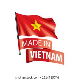 Vietnam flag, vector illustration on a white background