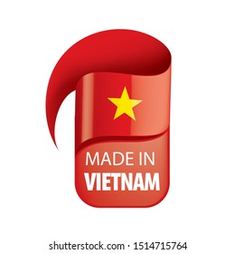 Vietnam flag, vector illustration on a white background