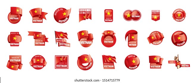 Vietnam flag, vector illustration on a white background