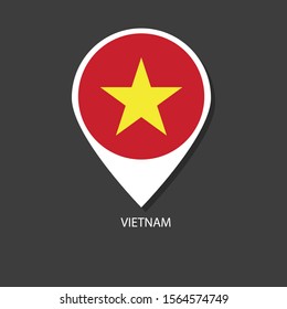 Vietnam flag Vector marker with flags.