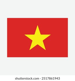 Bandera de Vietnam. Vector, El fondo rojo simboliza revolución y derramamiento de sangre