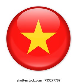 Vietnam Flag Vector Round Icon - Illustration