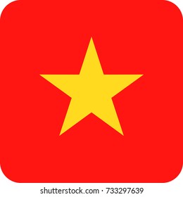 Vietnam Flag Vector Square Flat Icon - Illustration