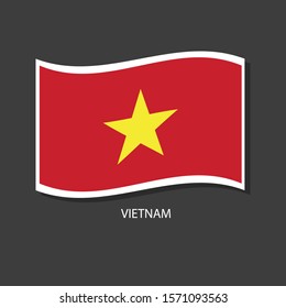 Vietnam flag Vector waving with flags.